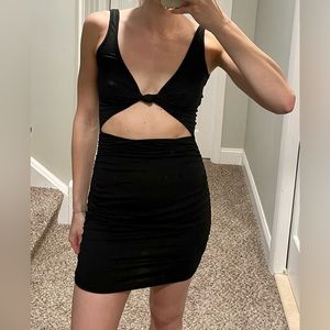 Cut Out Bodycon Ruched Tank Mini Dress